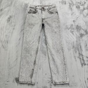 Vintage 80s Levi's Jeans Womens W28 L28 Black Acid Wash 701 Student Fit Straight